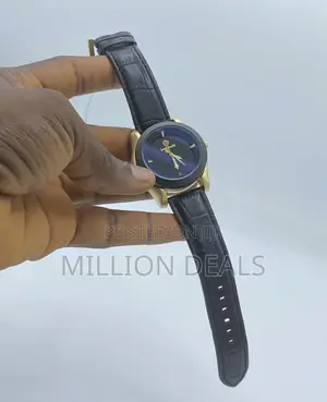 Casual Leather Strap Women's Wrist Watch Black