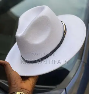 Stylish Mid Brim White Men's Fedora Hat