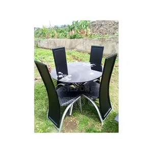 Quality Round Glass Dining Table and 4 Chairs.