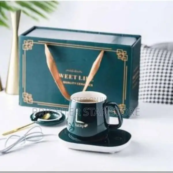 Ceramic Coffee Cup With Automatic Heating Pad