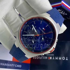 Original Hilfiger Chronograph Blue Dail Rubber Strap Watch