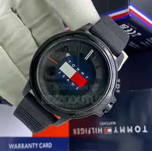 Original Tommy Jeans Black Leather Strap Watch Is Available