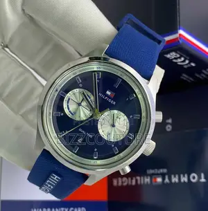 Original Hilfiger Chronograph Blue Rubber Strap Watch