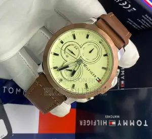 Original Hilfiger Chronograph Brown Leather Strap Watch