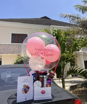 Pink and White Balloon Treats Box and Card