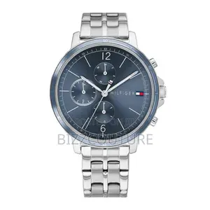 Original Hilfiger Chronograph Blue Dail Silver Chain Watch