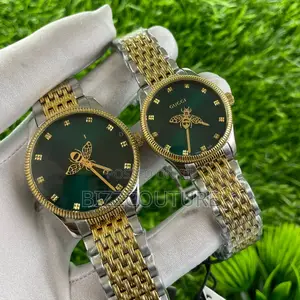 Original Gucci Simple Quarts Movement Gold Chain Watch