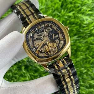 Original Cartier Mechanical Black and Gold Mix Chain Watch