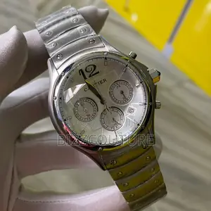 Original Cartier Swiss Made Chronograph Silver Chain Watch