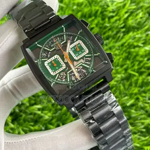 Original Tag Heuer Monaco Chronograph Black Chain Watch