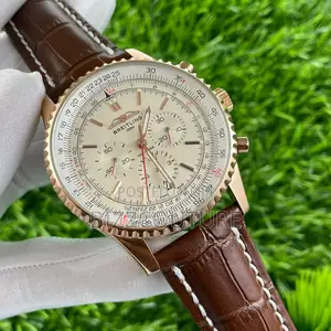 Original BREITLING Swiss Chronograph Brown Leather Watch