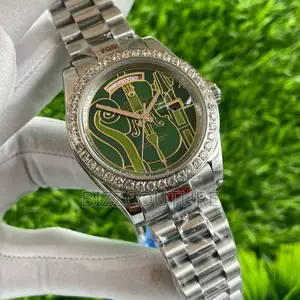 Original Rolex Green Dail Silver Chain Watch