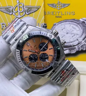 Original BREITLING Chronograph Silver Chain Watch