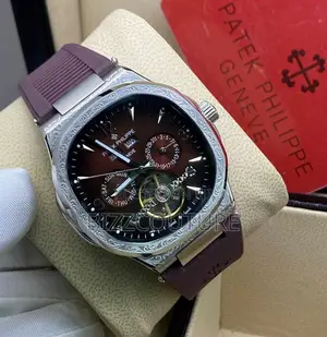 Original PATEK PHILIPPE Chronograp Purple Rubber Strap Watch