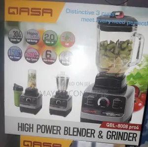 QASA High Power Blender Grinder,3-Jar Glass Stainless Pro4