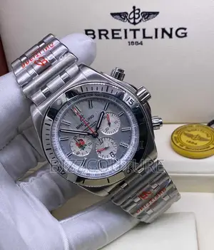 Original BREITLING Chronograph Silver Chain Watchc