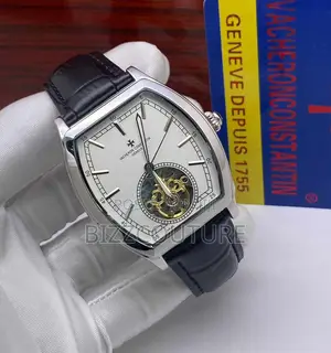 Original Vacheron Constantin Chronograph Black Leather Watch