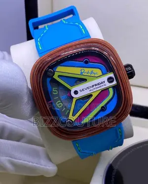 Original Seven Friday Mechanical Blue Rubber Strap Watch
