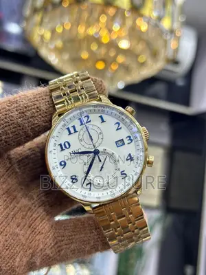 Original IWC Schaffhausen Chronograph Gold Chain Watch