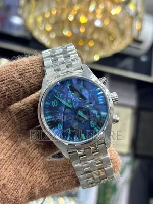 Original IWC Schaffausen Blue Dail Silver Chain Watch