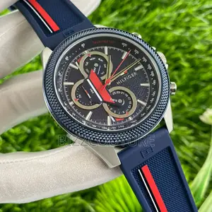 Original Hilfiger Chronograph Blue Rubber Strap Watch
