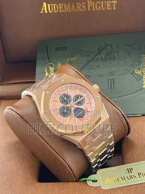 Origina AUDEMARS Piquest Chronograph Rose Gold Chain Watch
