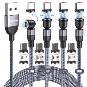 Magnetic Charging Cable 4-Pack[1ft/3ft/6ft/10ft] 360° + 180°