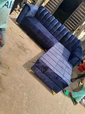 Blue L Shaped Modern Executive Sofa
