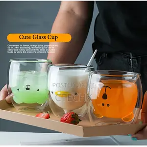 Cute Bear Double-Layer Coffee Mug Double Glass Cup