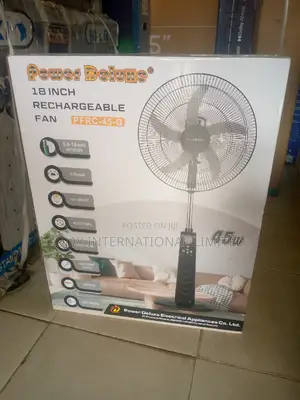 Power Deluxe Rechargeable Fan 18inches