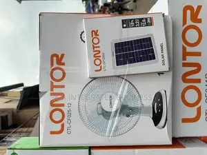 Rechargeable Lontor Table Fan With Solar Panel