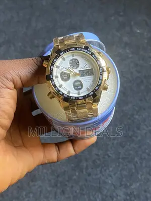 Stainless Steel Gold Bracelet Strap Men’S Wrist Watch
