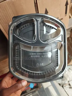 3-Compartment Disposable Plates - (50pcs)