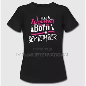 Danami Real Women Are Born in September Birthday T Shirt- Bl