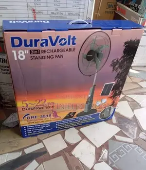 Duravolt Rechargeable Fan With Solar Panel and Light Bulbs