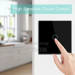 BSEED Touch Light Switch Glass Panel 1 Gang Light Switch