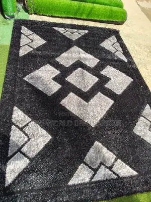 7by10 Feets Modern Turkish Black Shaggy Centre Rug
