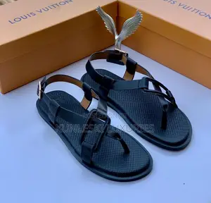 Original Louis Vuitton Men Leather Sandals Collections