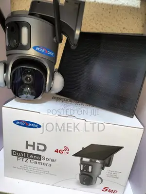 5mpsolar Powered 4g Simcard Dual Lens Rotational CCTV Camera