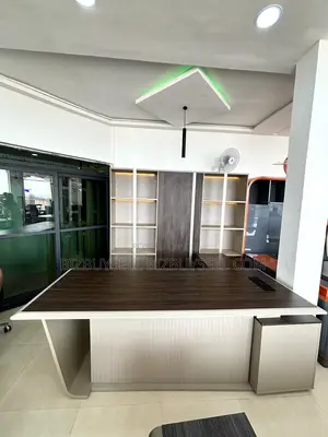 Executive Table With Bookshelf
