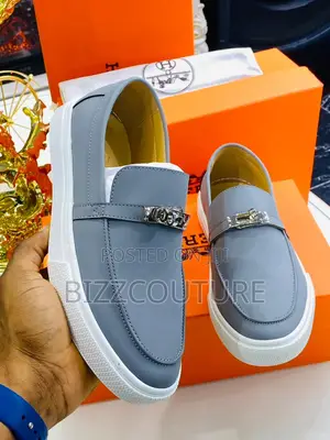 Original HERMES LEATHER SLIP-ONS Sneakers Available in Store