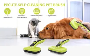 Pecute Self-Cleaning Grooming Brush for Dogs, Cats, Rabbit