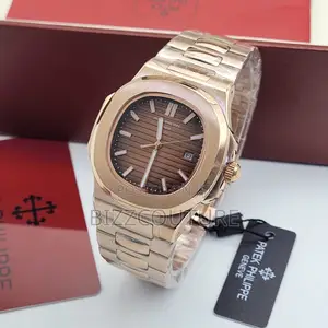 Original PATEK PHILIPPE Brown Dail Rose Gold Chain Watch