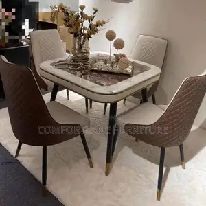Contemporary Marble Top 4seaters Dining Table.