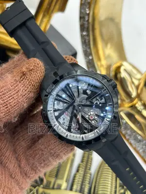 Original Roger Dubis Swiss Mechanical Black Rubber Watch