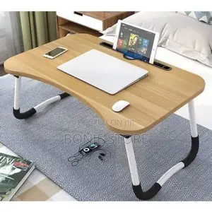 Foldable Laptop Table | Storage Drawer, Cup and Phone Holder