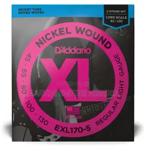 Daddario Exl170-5 5 Strings Nickel Woun Bass Guitar Original