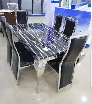 Animal Leg Marbel Dinning Tables With 6 Chairs