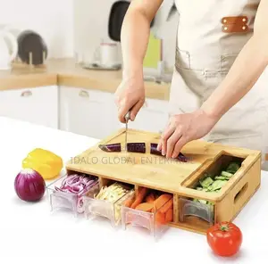 Multifunctional Bamboo Cutting Board/Drawers/Graters/Chopper