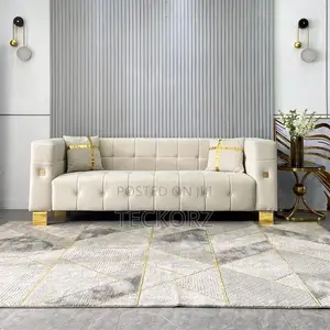 Beige Velvet Loveseat Sofa With Button Tufting